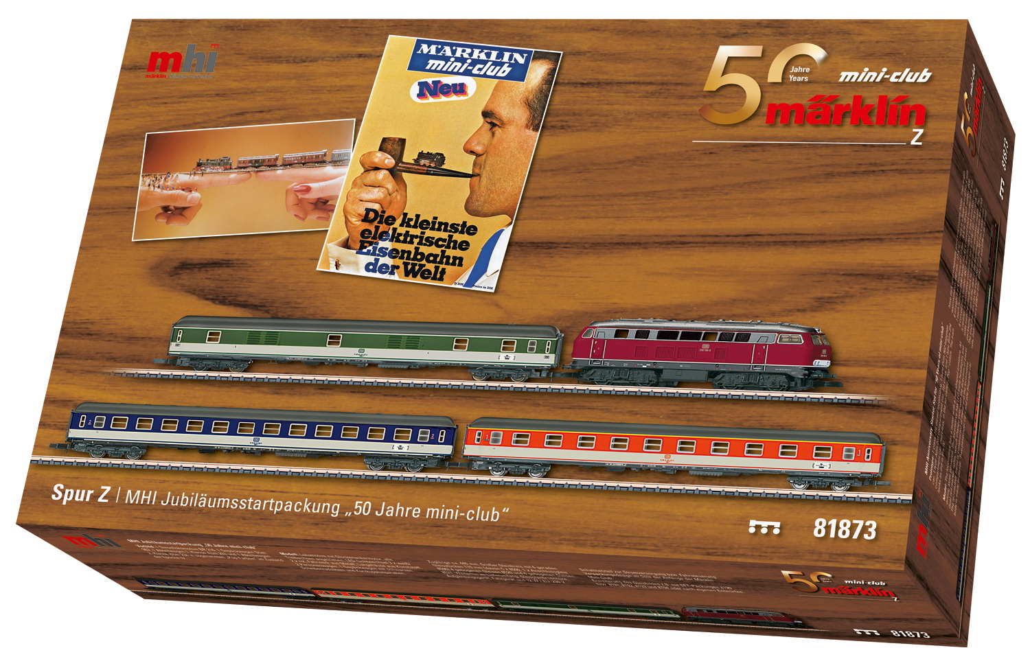 MÄRKLIN 81873 Startset "50 Jahre mini-club" DB BR 216 mit Popzug, Spur Z, NEU+OVP