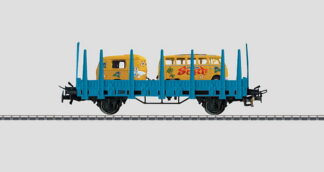 MÄRKLIN 48709  FC-Märklin Rungenwagen mit VW Bulli und Caravan, H0 1:87