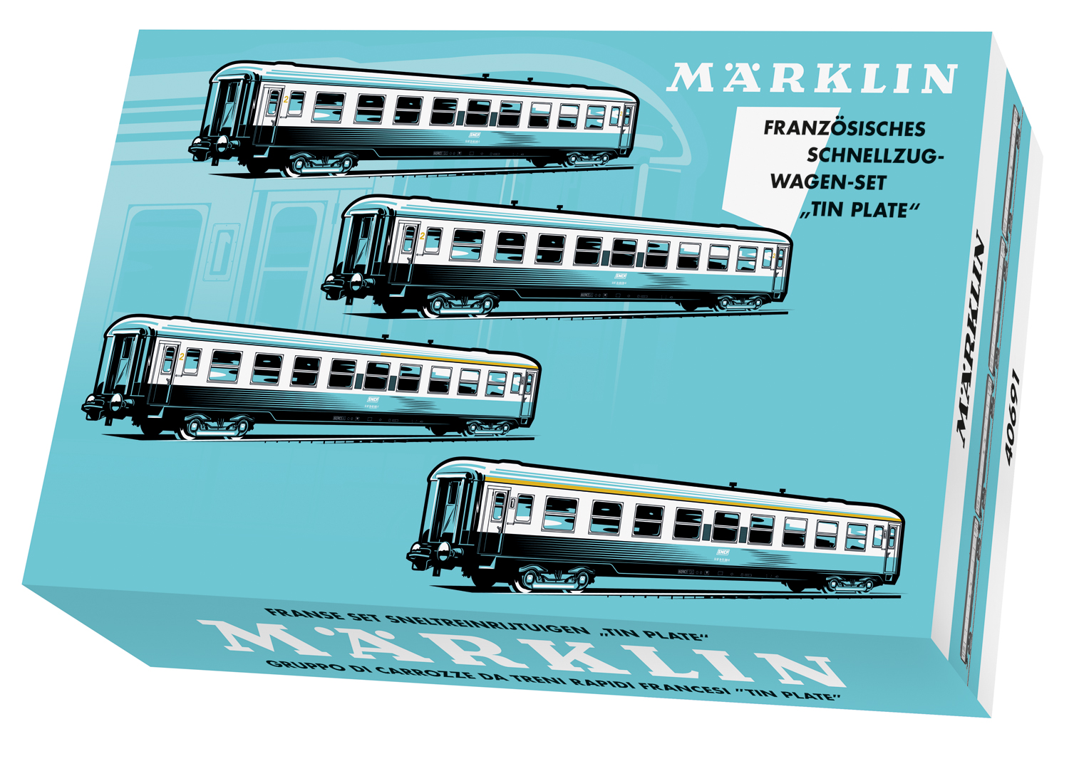 MÄRKLIN 40691 SNCF Schnellzugwagen-Set «TinPlate» 4tlg., H0, 1:87